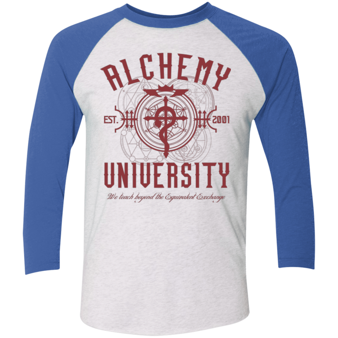 T-Shirts Heather White/Vintage Royal / X-Small Alchemy University Triblend 3/4 Sleeve
