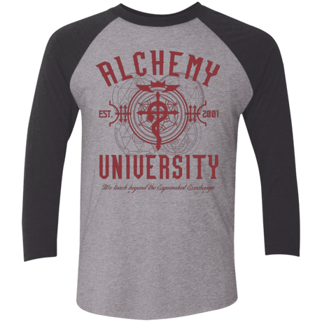 T-Shirts Premium Heather/ Vintage Black / X-Small Alchemy University Triblend 3/4 Sleeve