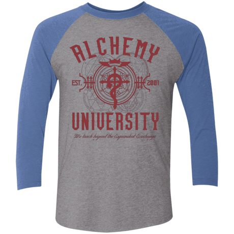T-Shirts Premium Heather/ Vintage Royal / X-Small Alchemy University Triblend 3/4 Sleeve
