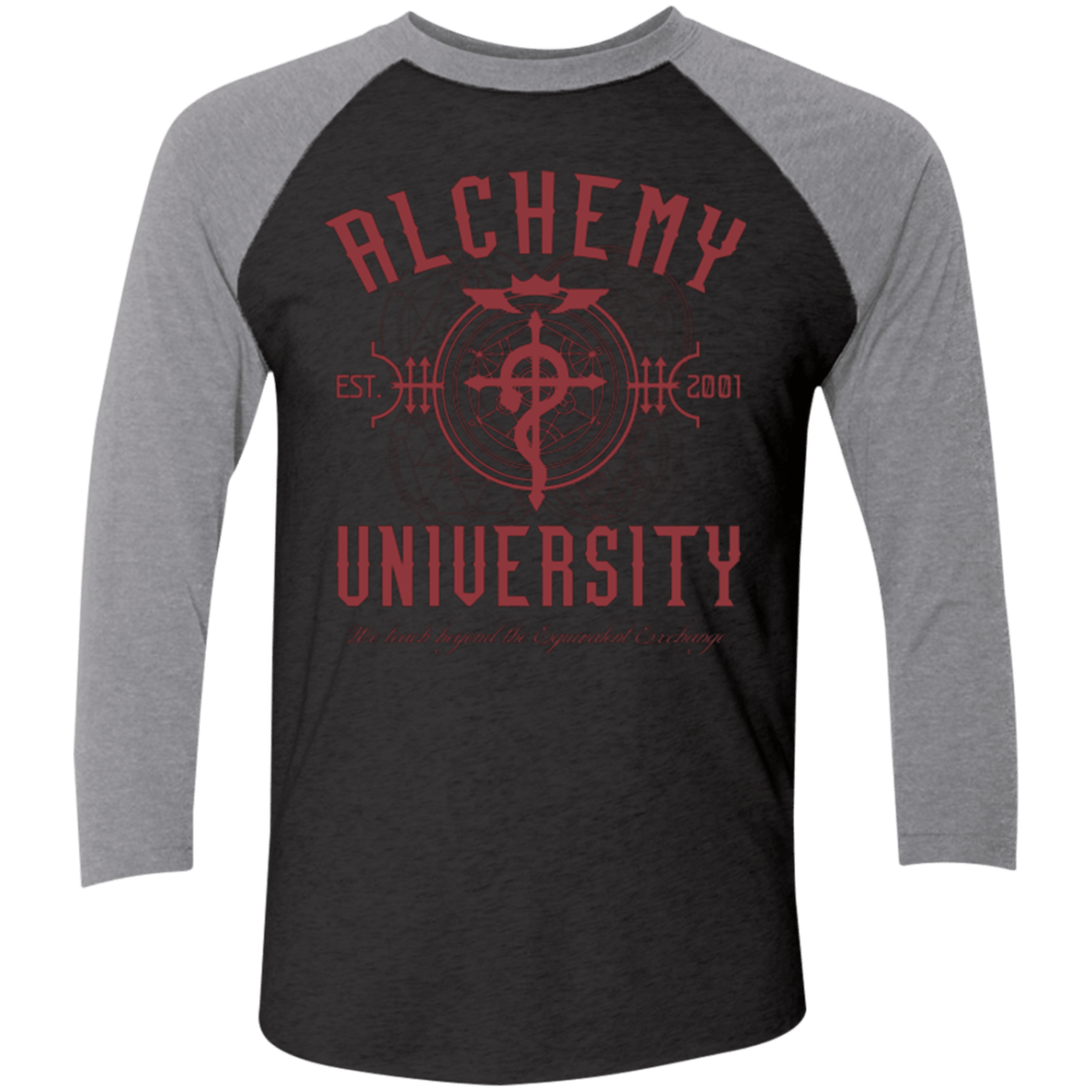 T-Shirts Vintage Black/Premium Heather / X-Small Alchemy University Triblend 3/4 Sleeve