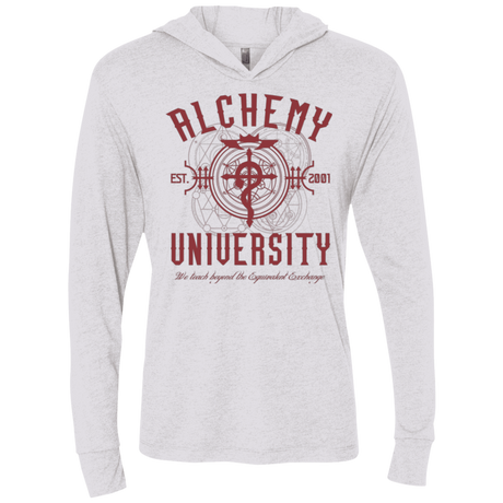T-Shirts Heather White / X-Small Alchemy University Triblend Long Sleeve Hoodie Tee