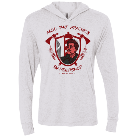 T-Shirts Heather White / X-Small Aldos Barber Shop Triblend Long Sleeve Hoodie Tee