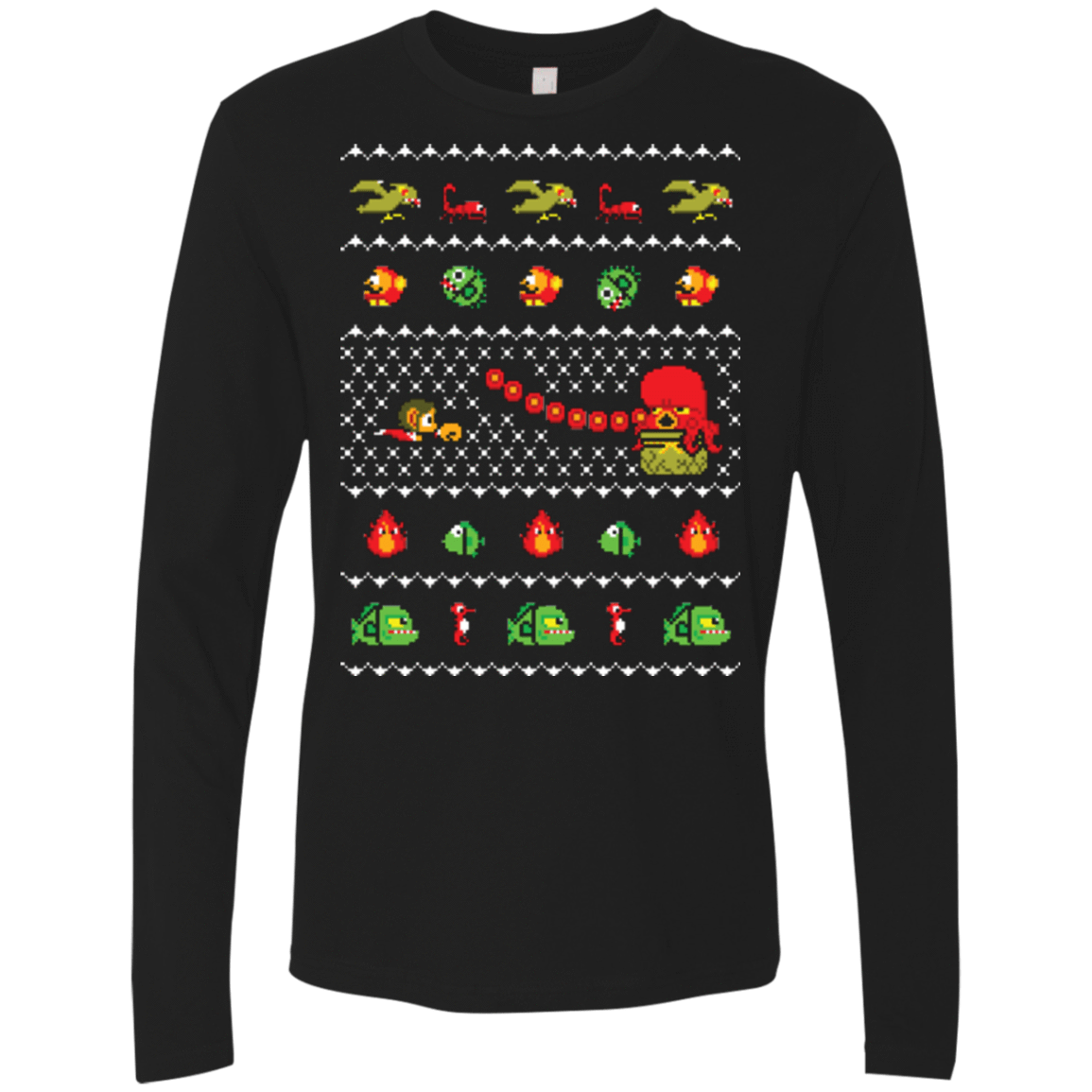 T-Shirts Black / Small Alex Kidd In Christmas World Men's Premium Long Sleeve