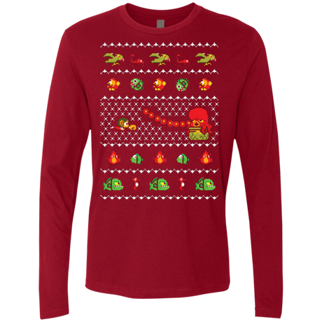 T-Shirts Cardinal / Small Alex Kidd In Christmas World Men's Premium Long Sleeve