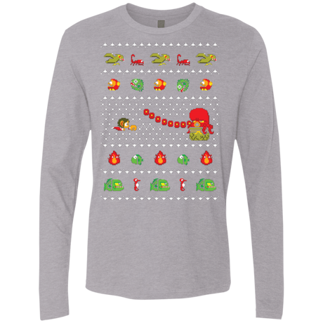 T-Shirts Heather Grey / Small Alex Kidd In Christmas World Men's Premium Long Sleeve