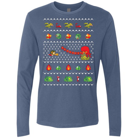 T-Shirts Indigo / Small Alex Kidd In Christmas World Men's Premium Long Sleeve