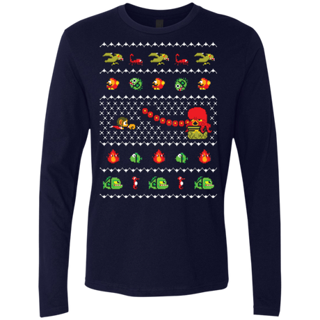 T-Shirts Midnight Navy / Small Alex Kidd In Christmas World Men's Premium Long Sleeve