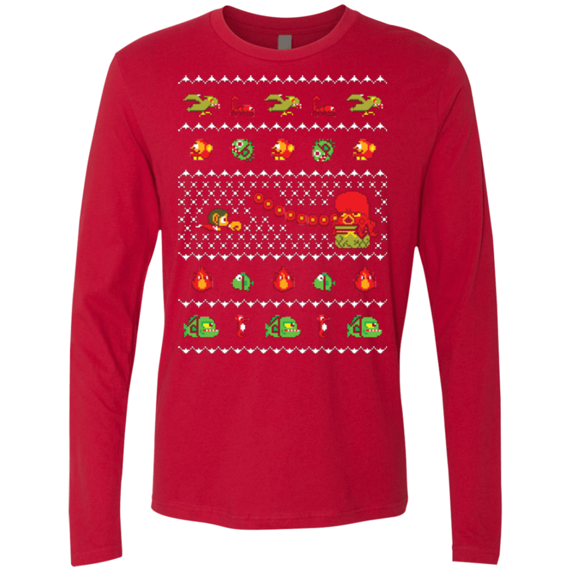 T-Shirts Red / Small Alex Kidd In Christmas World Men's Premium Long Sleeve