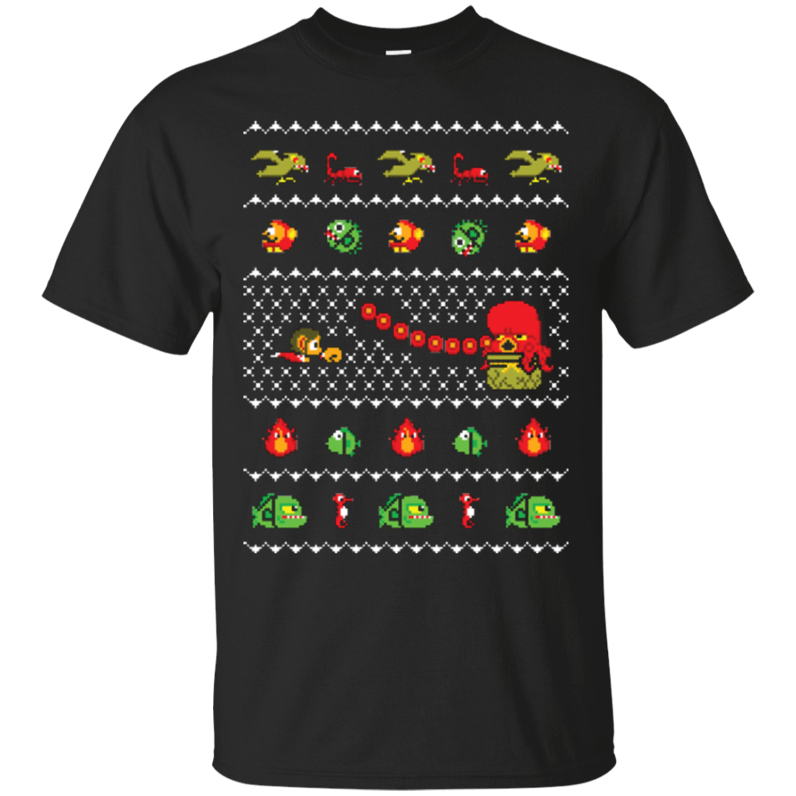 T-Shirts Black / Small Alex Kidd In Christmas World T-Shirt