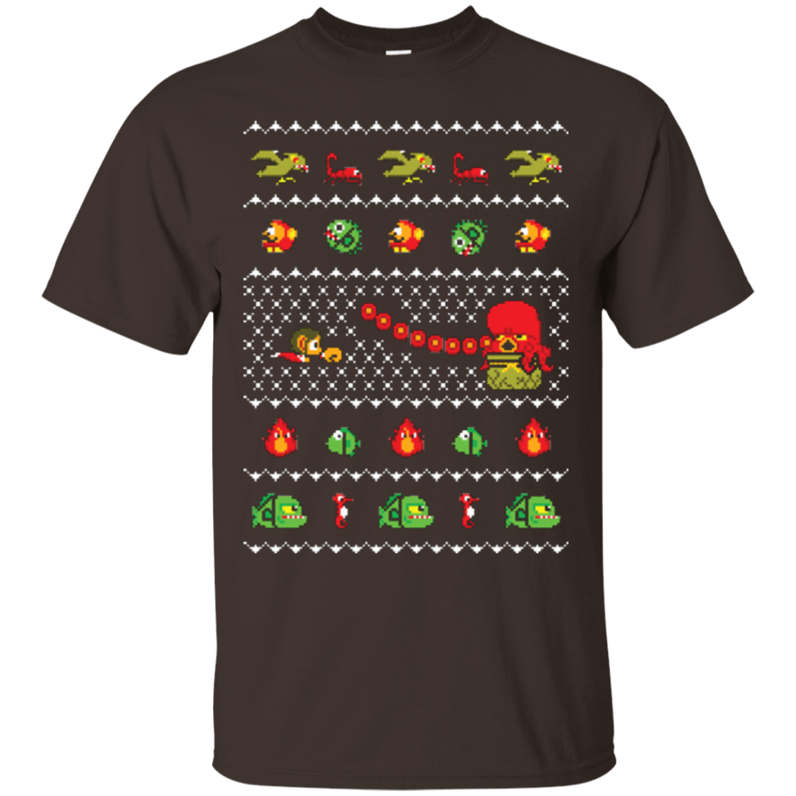 T-Shirts Dark Chocolate / Small Alex Kidd In Christmas World T-Shirt