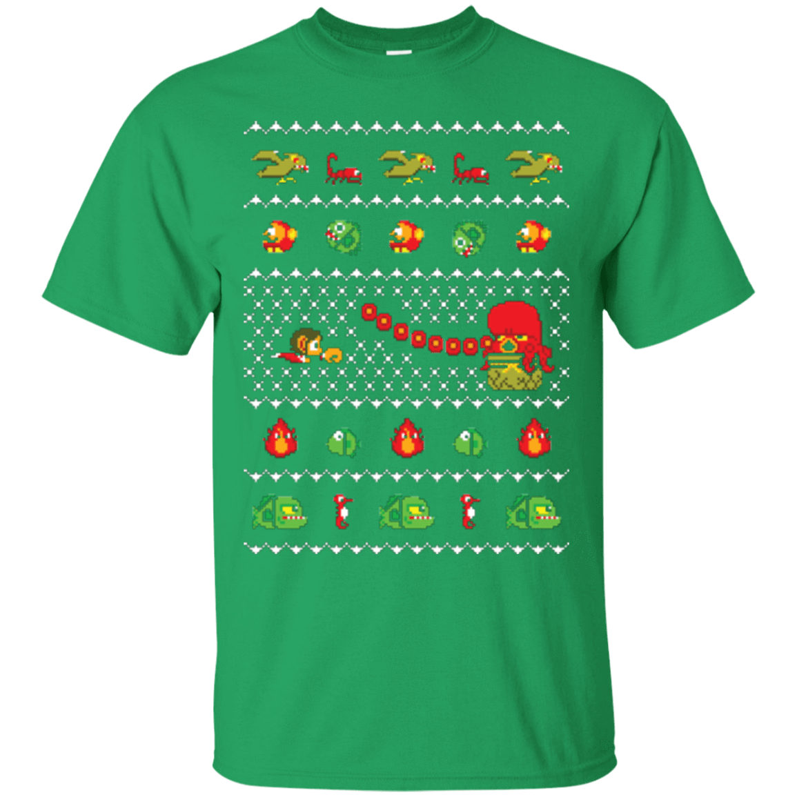 T-Shirts Irish Green / Small Alex Kidd In Christmas World T-Shirt