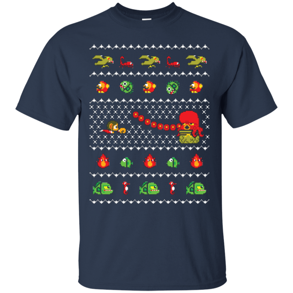 T-Shirts Navy / Small Alex Kidd In Christmas World T-Shirt