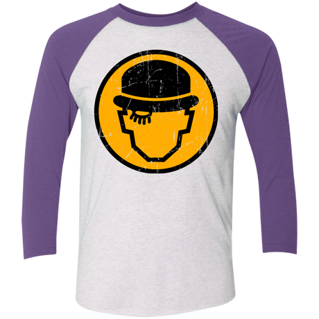 T-Shirts Heather White/Purple Rush / X-Small Alex Sign Men's Triblend 3/4 Sleeve