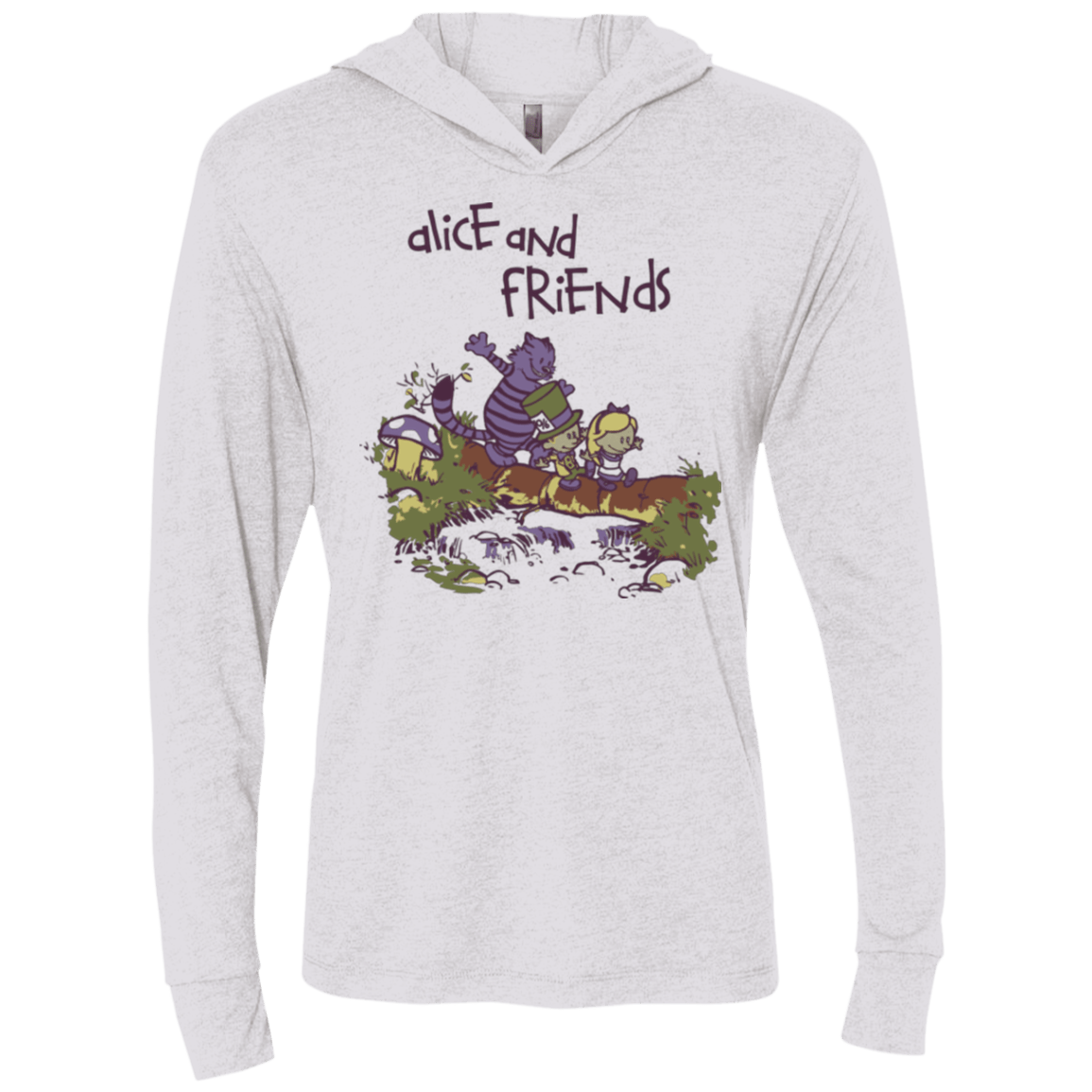 T-Shirts Heather White / X-Small Alice and Friends Triblend Long Sleeve Hoodie Tee
