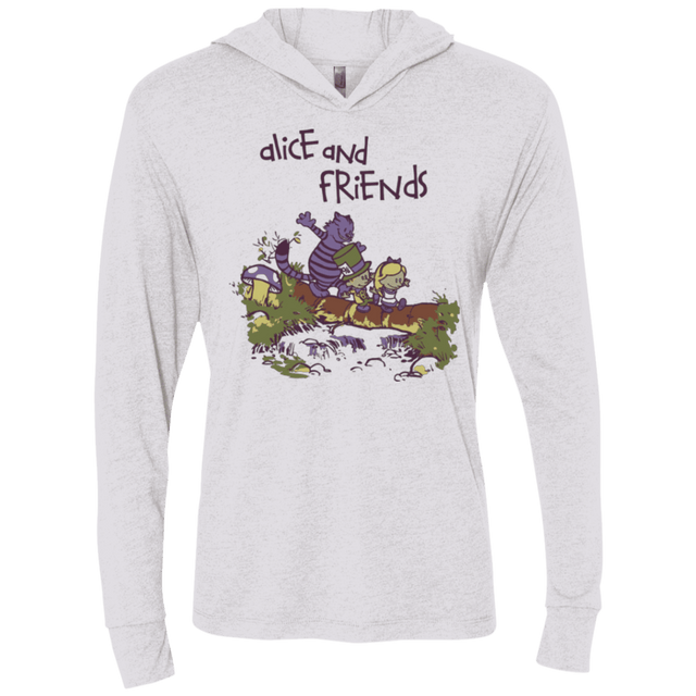 T-Shirts Heather White / X-Small Alice and Friends Triblend Long Sleeve Hoodie Tee