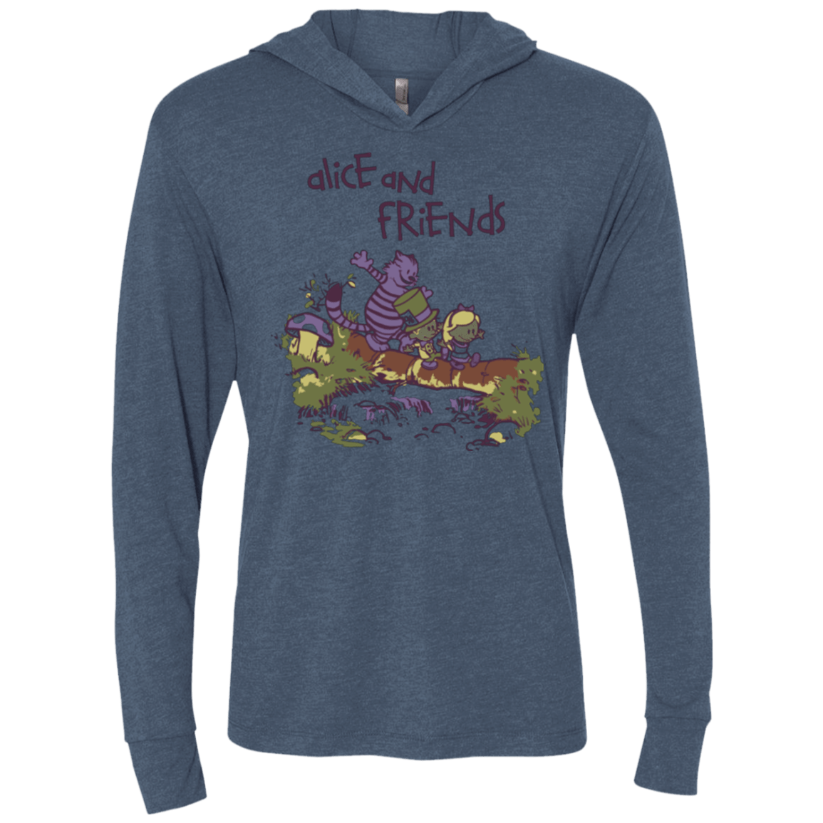T-Shirts Indigo / X-Small Alice and Friends Triblend Long Sleeve Hoodie Tee