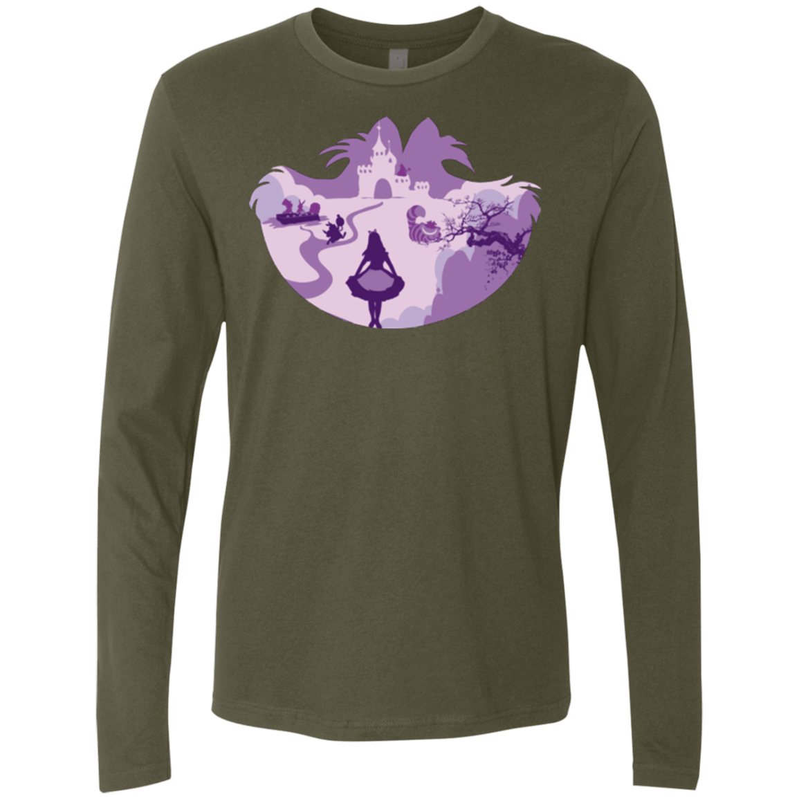 T-Shirts Military Green / Small Alice Portrait Pop Men's Premium Long Sleeve