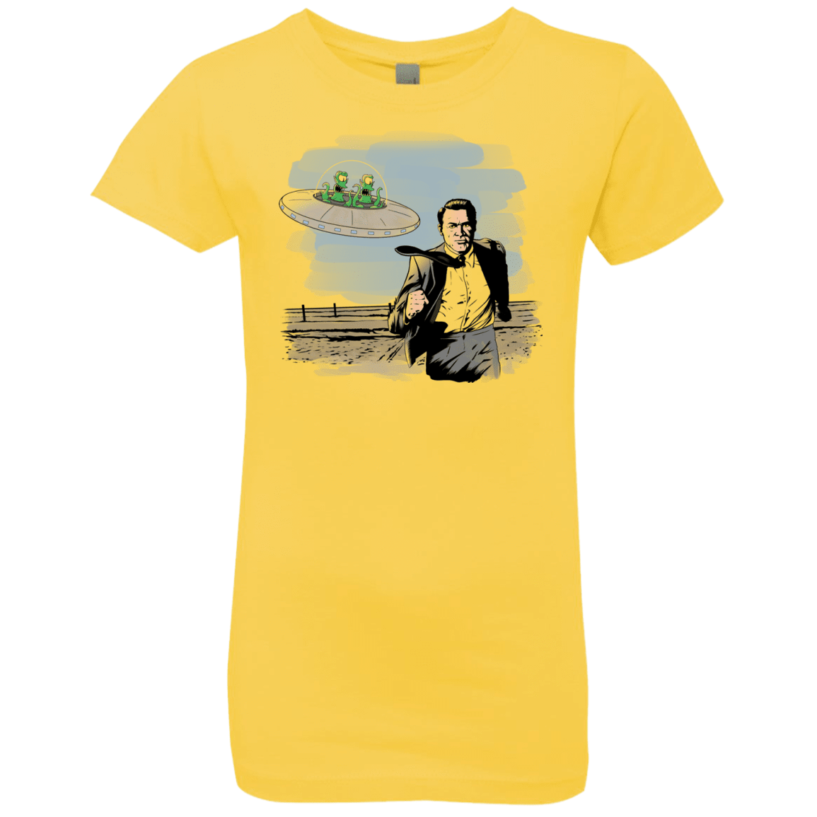 T-Shirts Vibrant Yellow / YXS Alien Attack Girls Premium T-Shirt