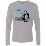 T-Shirts Heather Grey / Small Alien Attack Men's Premium Long Sleeve