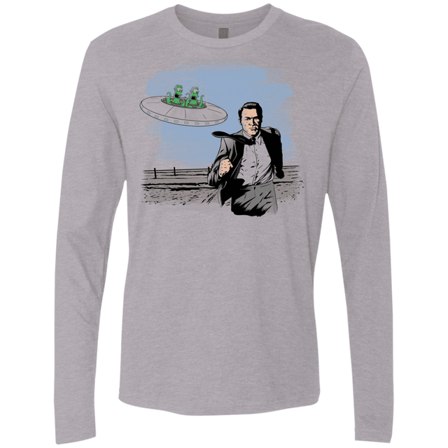 T-Shirts Heather Grey / Small Alien Attack Men's Premium Long Sleeve