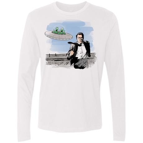 T-Shirts White / Small Alien Attack Men's Premium Long Sleeve
