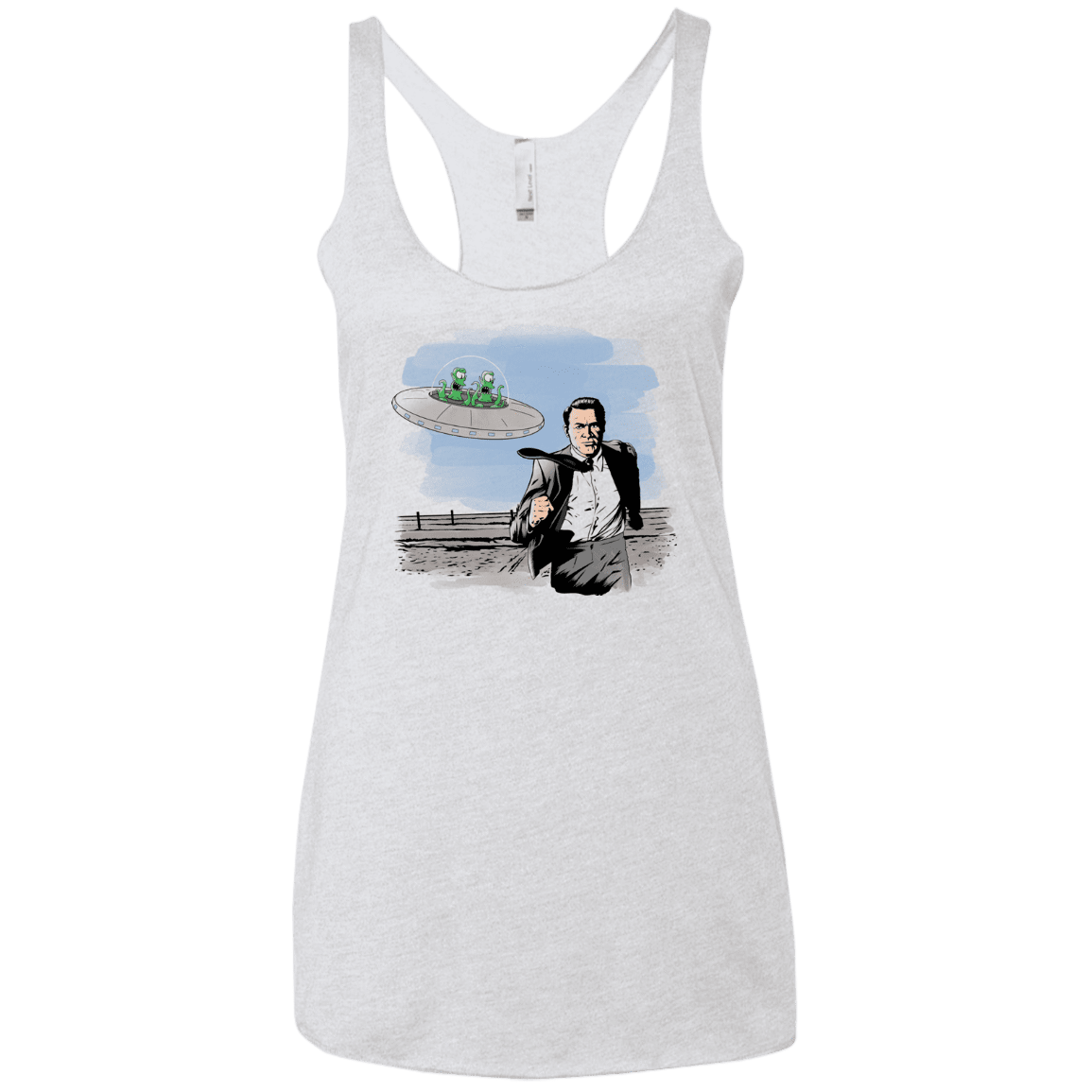 Alien Attack Women's Triblend Racerback Tank