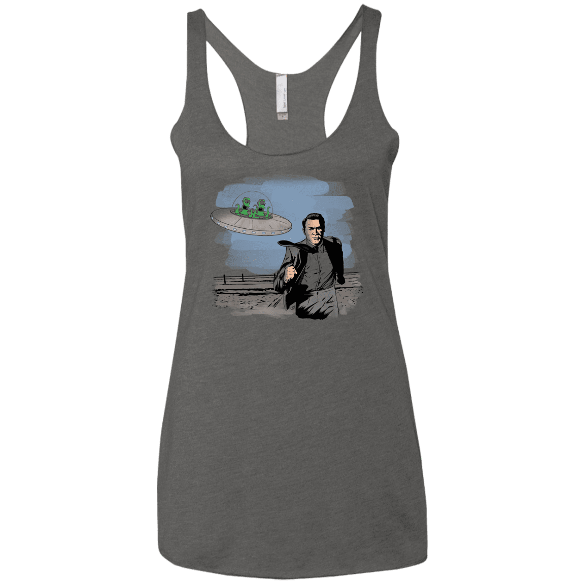 Alien Attack Women's Triblend Racerback Tank
