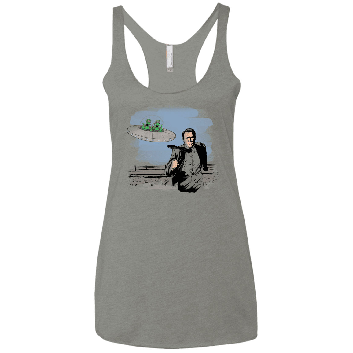 T-Shirts Venetian Grey / X-Small Alien Attack Women's Triblend Racerback Tank