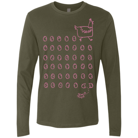 T-Shirts Military Green / Small Alien Chicken Men's Premium Long Sleeve