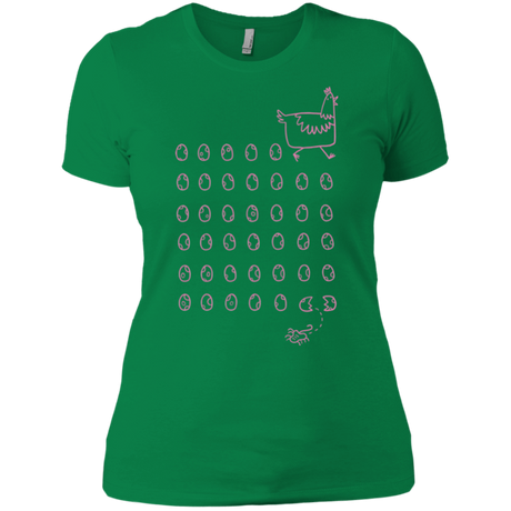 T-Shirts Kelly Green / X-Small Alien Chicken Women's Premium T-Shirt