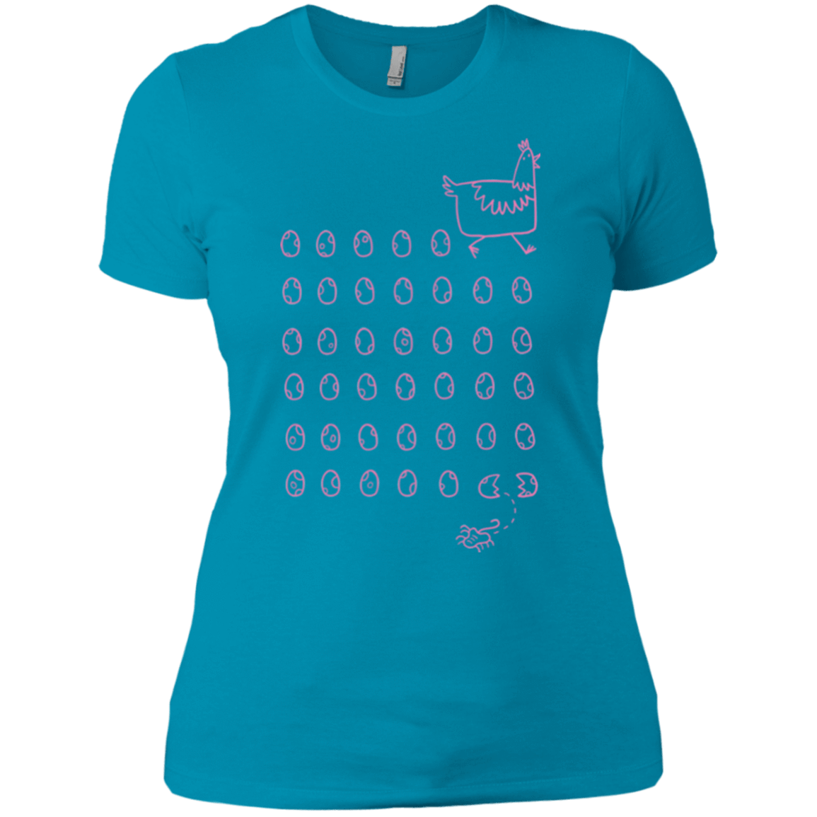 T-Shirts Turquoise / X-Small Alien Chicken Women's Premium T-Shirt