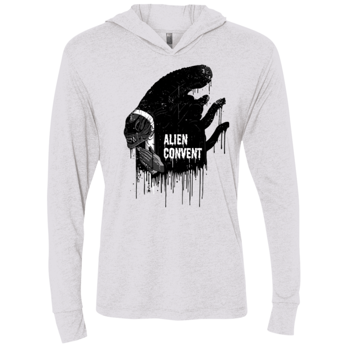T-Shirts Heather White / X-Small Alien Convent Triblend Long Sleeve Hoodie Tee