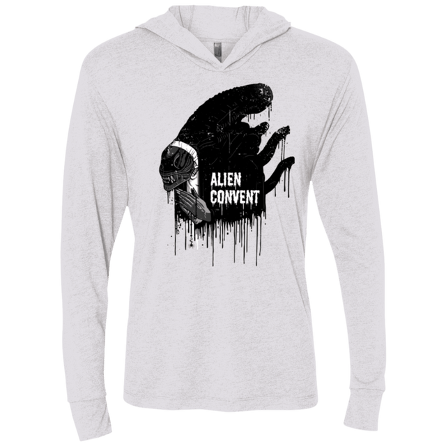 T-Shirts Heather White / X-Small Alien Convent Triblend Long Sleeve Hoodie Tee