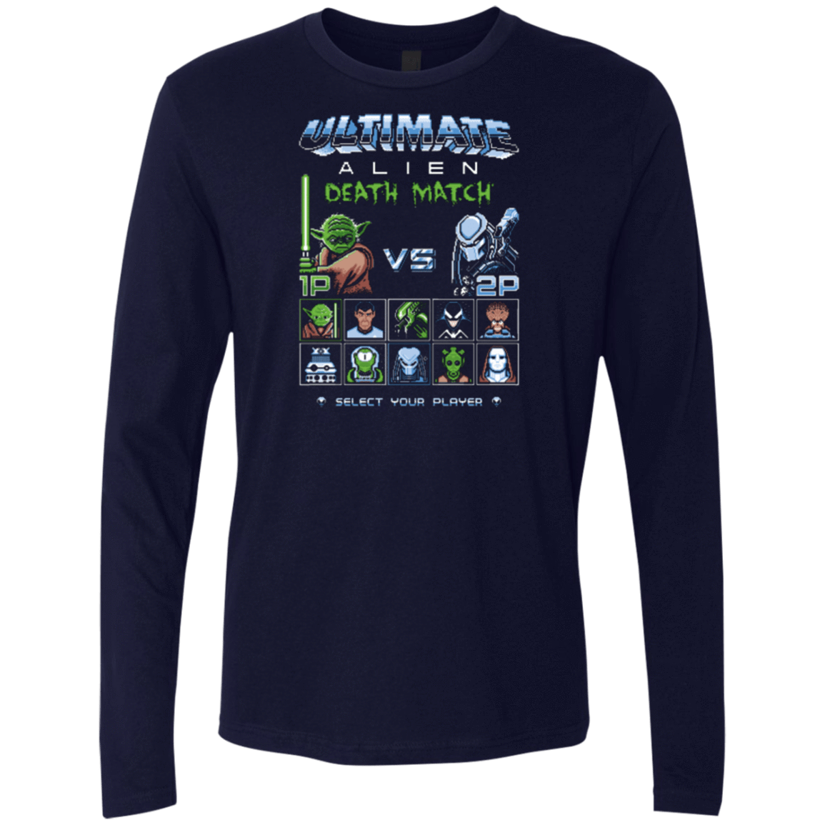 T-Shirts Midnight Navy / Small Alien Death Match Men's Premium Long Sleeve