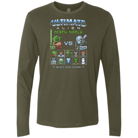 T-Shirts Military Green / Small Alien Death Match Men's Premium Long Sleeve