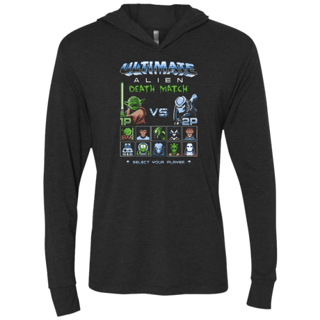 T-Shirts Vintage Black / X-Small Alien Death Match Triblend Long Sleeve Hoodie Tee