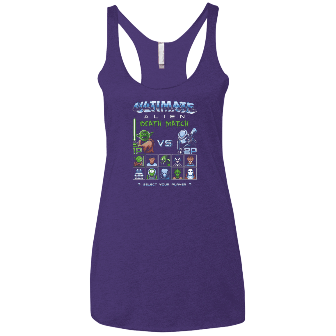 T-Shirts Purple / X-Small Alien Death Match Women's Triblend Racerback Tank