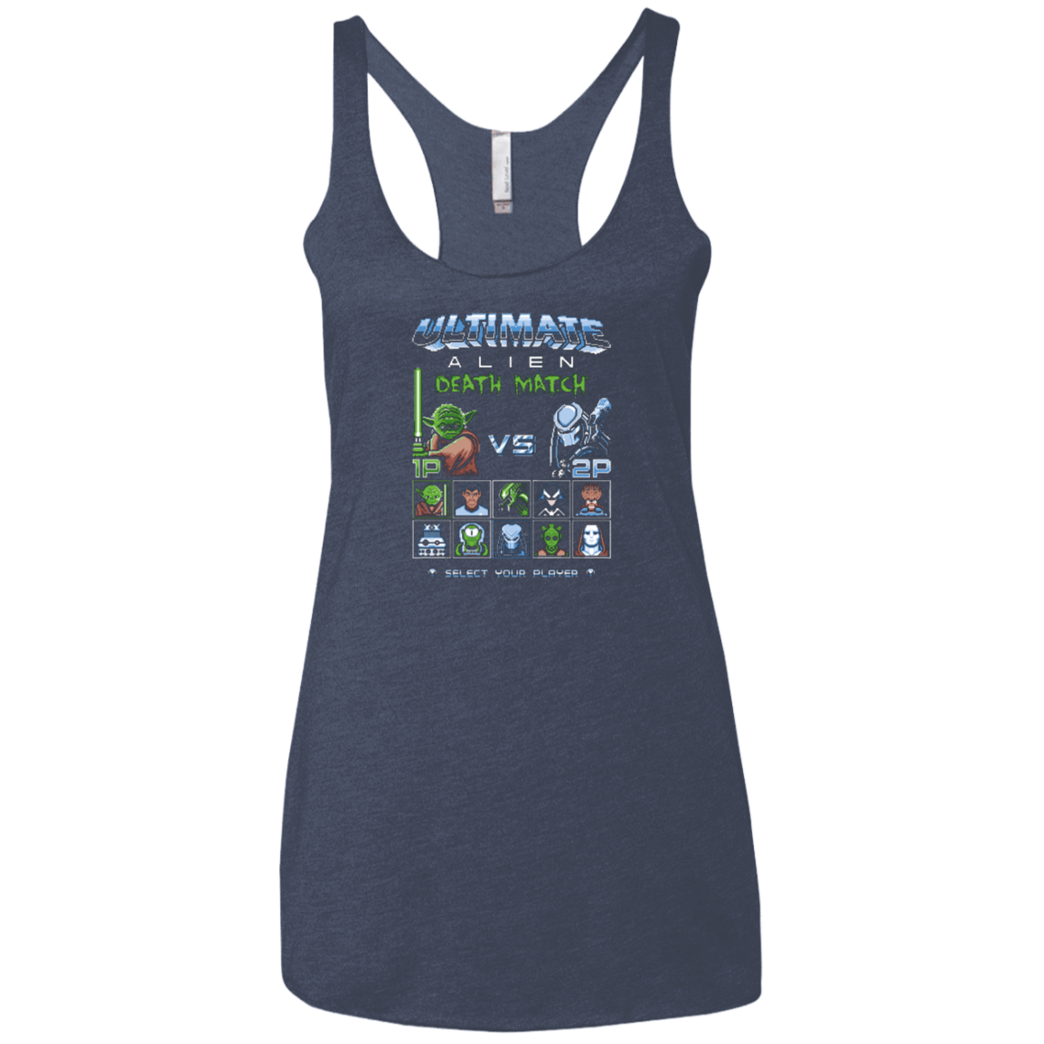 T-Shirts Vintage Navy / X-Small Alien Death Match Women's Triblend Racerback Tank