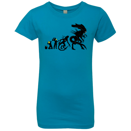 T-Shirts Turquoise / YXS Alien Evolution Girls Premium T-Shirt