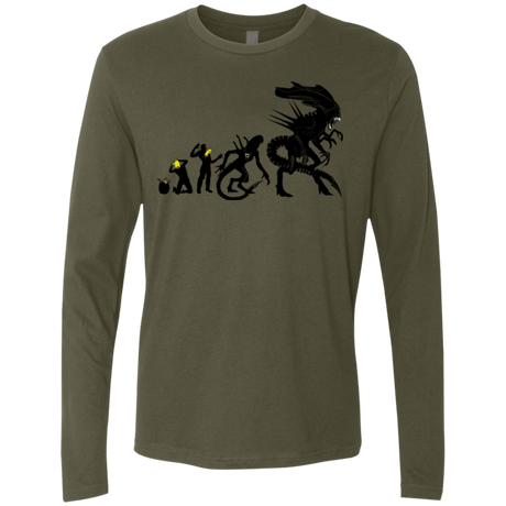 T-Shirts Military Green / Small Alien Evolution Men's Premium Long Sleeve