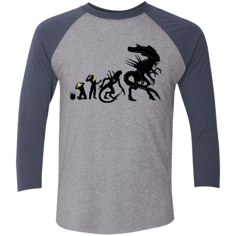 T-Shirts Premium Heather/ Vintage Navy / X-Small Alien Evolution Men's Triblend 3/4 Sleeve