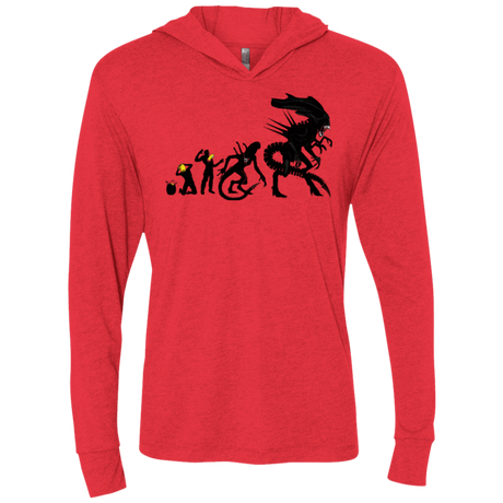 T-Shirts Vintage Red / X-Small Alien Evolution Triblend Long Sleeve Hoodie Tee