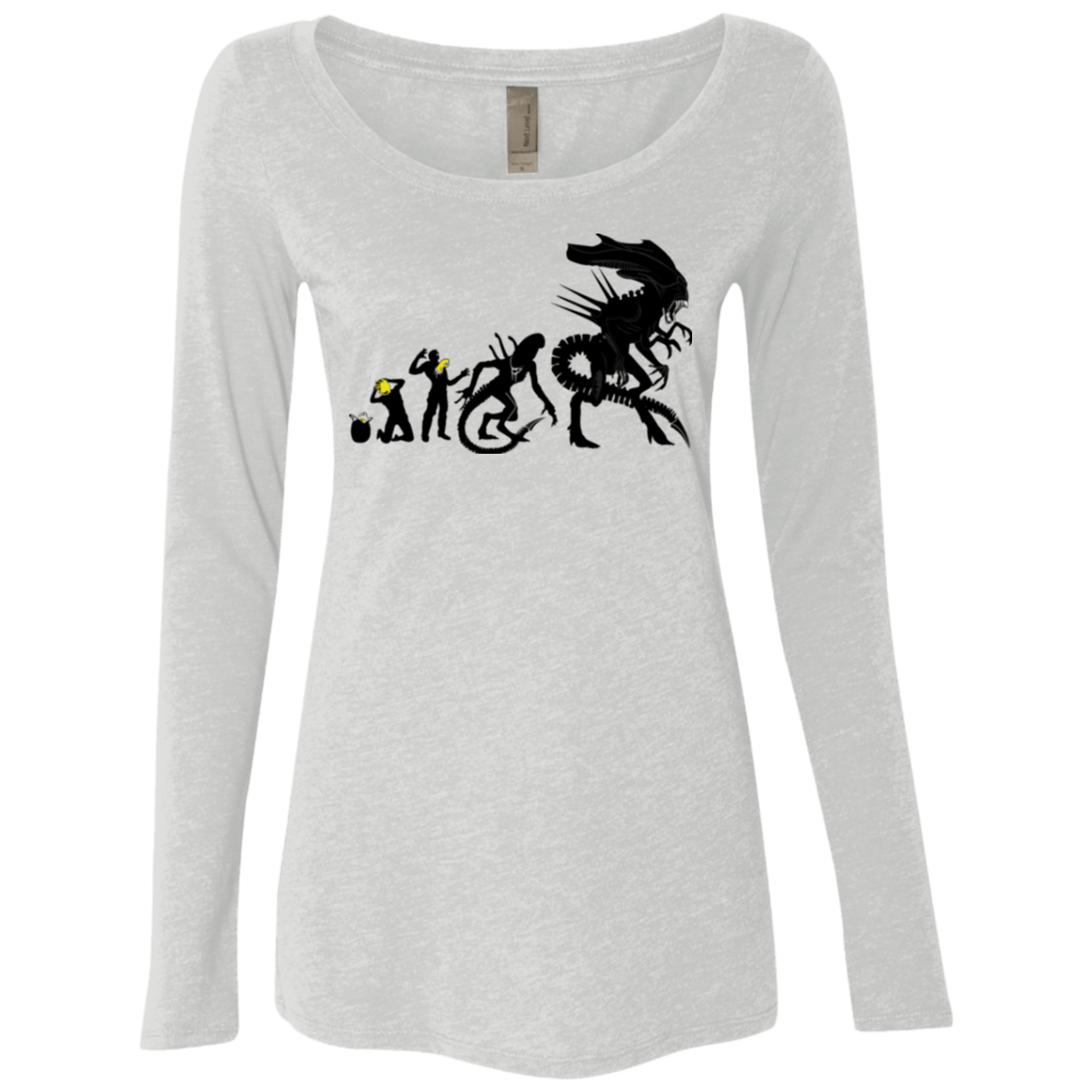 T-Shirts Heather White / Small Alien Evolution Women's Triblend Long Sleeve Shirt