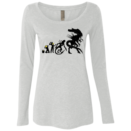 T-Shirts Heather White / Small Alien Evolution Women's Triblend Long Sleeve Shirt