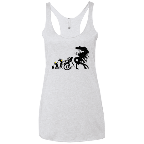 T-Shirts Heather White / X-Small Alien Evolution Women's Triblend Racerback Tank