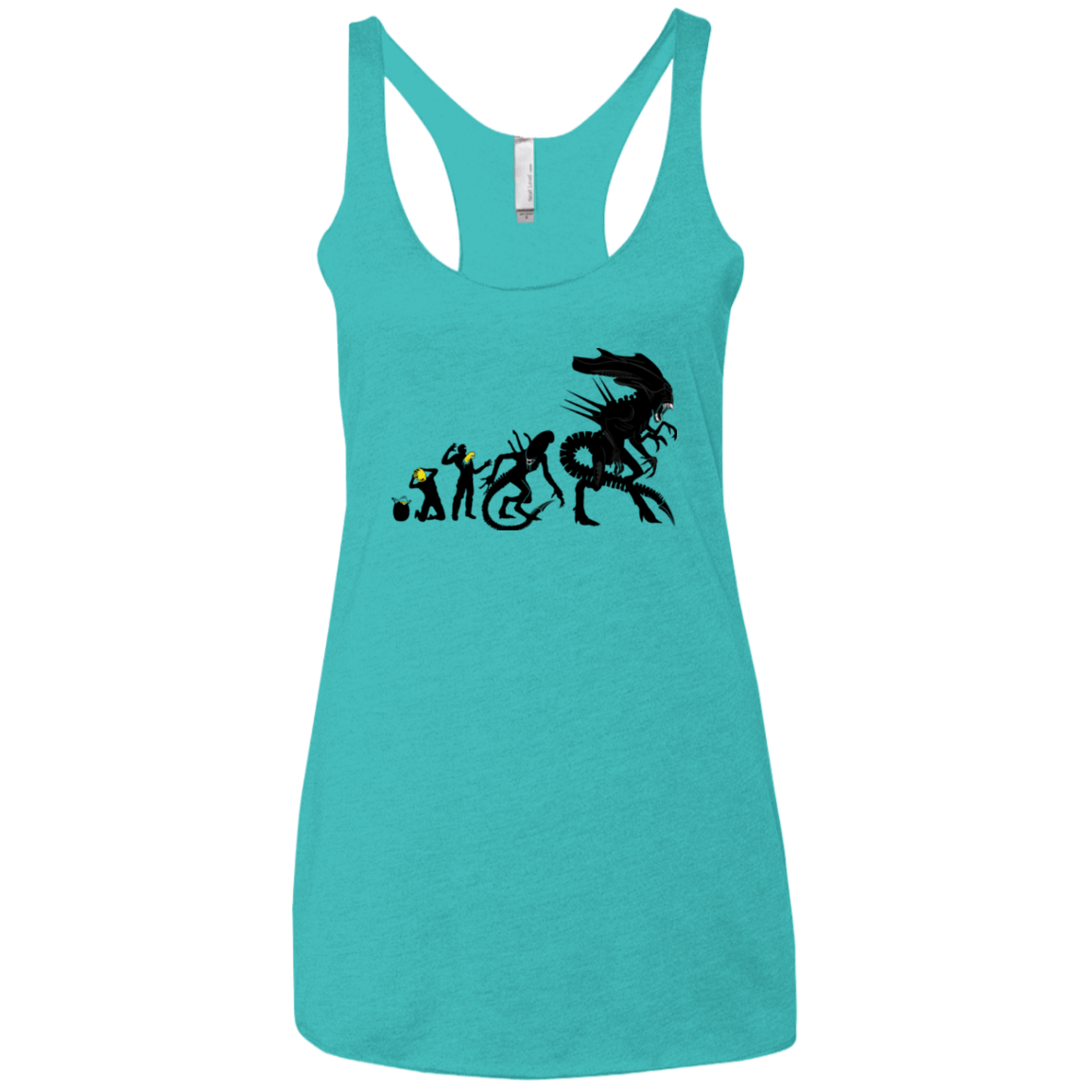 T-Shirts Tahiti Blue / X-Small Alien Evolution Women's Triblend Racerback Tank