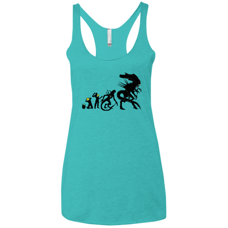 T-Shirts Tahiti Blue / X-Small Alien Evolution Women's Triblend Racerback Tank