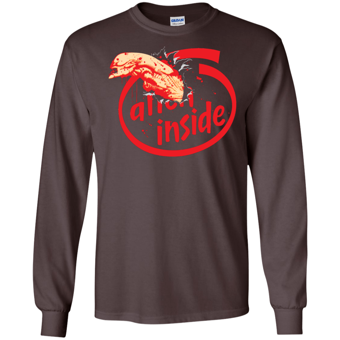 T-Shirts Dark Chocolate / S Alien Inside Men's Long Sleeve T-Shirt