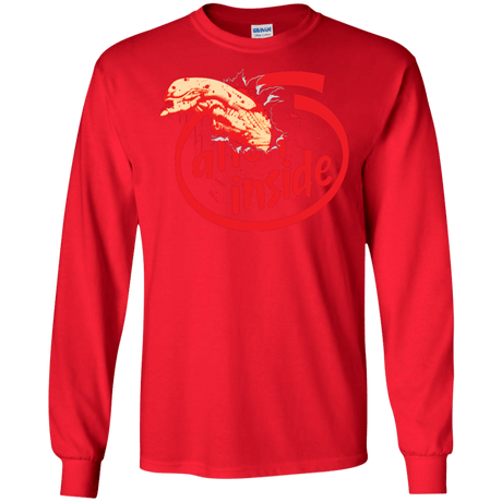 T-Shirts Red / S Alien Inside Men's Long Sleeve T-Shirt