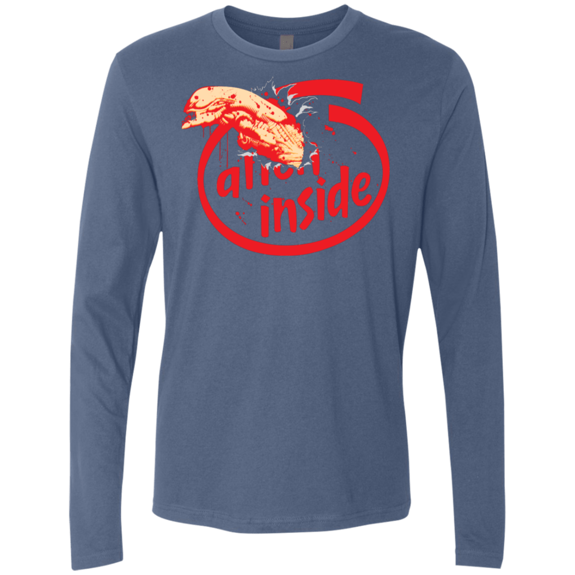 T-Shirts Indigo / S Alien Inside Men's Premium Long Sleeve